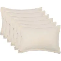 vidaXL Kussensloop 6 st HOUTEN Crèmekleurig 50 x 75 cm Bouclé