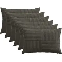 vidaXL Kussensloop 6 st ALMELO Antracietkleurig 30 x 50 cm corduroy