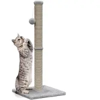 Merkloos Kartonnen krabpalen met speeltje, 36x36x74 cm, sisal, voor katten