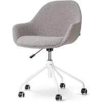 Nolon Nout-mae bureaustoel bouclé wit onderstel