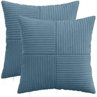 vidaXL Kussensloop 2 st ALMELO Blauw 45 x 45 cm corduroy