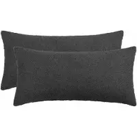vidaXL Kussensloop 2 st HEERLEN Donkergrijs 40 x 80 cm Bouclé