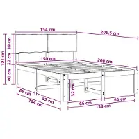 vidaXL Tweepersoonsbed met hoofdbord ROSTOCK Donkerbruin 150 x 200 cm