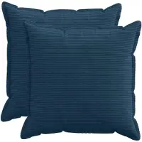 vidaXL Kussensloop 2 st HOUTEN Marineblauw 65 x 65 cm corduroy
