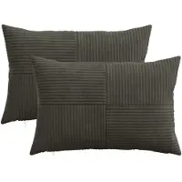 vidaXL Kussensloop 2 st ALMELO Antracietkleurig 40 x 60 cm corduroy