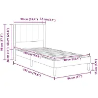 vidaXL Bedframe met matras Donkergrijs 90 x 190 cm Fluweel