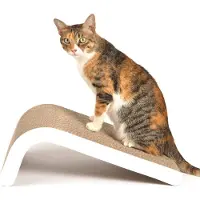 Merkloos Kartonnen krabpaal voor katten, schuin, met verstelbare krabhoek, en met kattenkruid