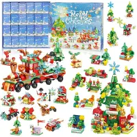 Merkloos Adventskalender bouwset, 699 onderdelen, kerstboom (12-in-1), voor volwassenen