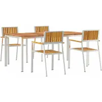 vidaXL Buitenmeubelset, 5 stuks, 180 x 90 x 75 cm