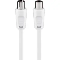 Tecline Antennekabel, 15 m, coax-stekker naar coax-contrastekker, wit, dubbel afgeschermd