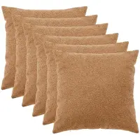 vidaXL Kussensloop 6 st HEERLEN Beige 60 x 60 cm Bouclé