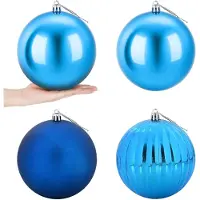 vidaXL Kerstballenset XXL 4 st Blauw Ø 20 cm Kunststof