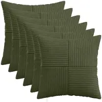 vidaXL Kussensloop 6 st ALMELO Groen 35 x 35 cm corduroy