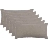 vidaXL Kussensloop 6 st HEERLEN Lichtgrijs 40 x 70 cm Bouclé
