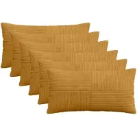 vidaXL Kussensloop 6 st ALMELO Geel 40 x 80 cm corduroy