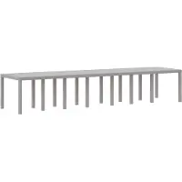 vidaXL Tuintafel, lichtgrijs, 400 x 100 x 73 cm, polyrotan