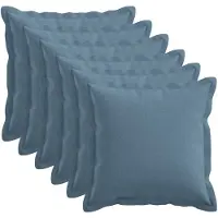 vidaXL Kussensloop 6 st HOUTEN Jeans Blauw 45 x 45 cm Faux Linnen