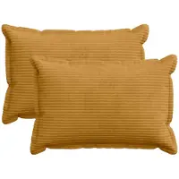 vidaXL Kussensloop 2 st HOUTEN Geel 50 x 75 cm corduroy