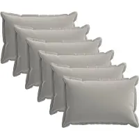vidaXL Kussensloop 6 st HOUTEN Grijs 50 x 80 cm Polyester