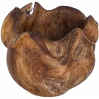 vidaXL Fruitschaal JEPARA Teakbruin Ø 35 cm Massief Teakhout