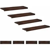 vidaXL Traplopers 8 st 90 x 25 x 2 cm Donkerbruin Massief beukenhout
