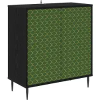 vidaXL Dressoir GELEEN, zwart, eikenlook, 69 x 33 x 76 cm