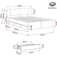 vidaXL Bedframe met opbergruimte en hoofdbord Artisanaal eiken