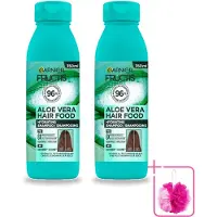 Garnier 2 x - Fructis Hair Food Aloe Vera - Shampoo - Normaal tot Droog Haar - 350 ml - Bulkverpakking - Aloe Vera shampoo - Douchemop - Hydratatie haar