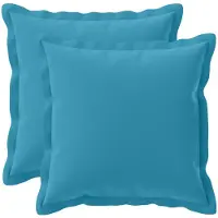 vidaXL Kussensloop 2 st HOUTEN Lichtblauw 45 x 45 cm Polyester