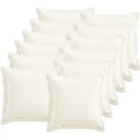 vidaXL Kussensloop 12 st HOUTEN Wit 45 x 45 cm Faux Linnen