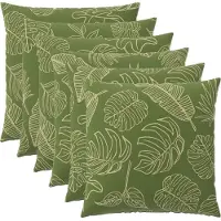 vidaXL Kussensloop 6 st HEERLEN Blad Design 65 x 65 cm Polyester