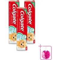 Colgate 3 x - Aardbeismaak - Kindertandpasta - Voor 0 tot 2 jaar oud - 50ml - Bulkverpakking - Baby tandpasta - Douchemop - Kindertandpasta