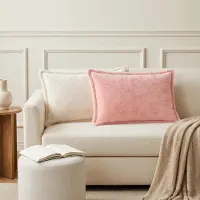 vidaXL Kussensloop 6 st HOUTEN Roze 40 x 60 cm Nep Konijnenbont