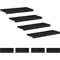 vidaXL Traplopers 8 st 80 x 25 x 2 cm Zwart Massief beukenhout