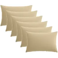 vidaXL Kussensloop 6 st HEERLEN Beige 50 x 80 cm Polyester