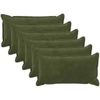 vidaXL Kussensloop 6 st HOUTEN Groen 40 x 70 cm Microfiber Fleece