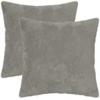 vidaXL Kussensloop 2 st HEERLEN Lichtgrijs 35 x 35 cm Nep Konijnenbont