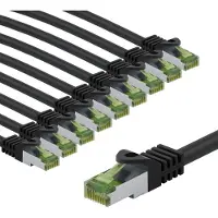 Goobay GHMT-certified CAT 8.1 Patch Cord, S/FTP, 1 m, grey, Set of 10