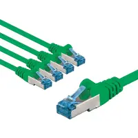 Goobay CAT 6 A Patch Cable S/FTP (PiMF), 3 m, Green, Set of 5