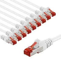 Goobay 66649 CAT 6 Patchkabel, S/FTP (PiMF), 5 m, weiß, 10er-Set, 5 m - Kupferleiter (CU), halogenfreier Kabelmantel (LSZH)