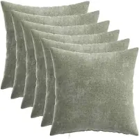 vidaXL Kussensloop 6 st HEERLEN Groen 30 x 30 cm Chenille Stof