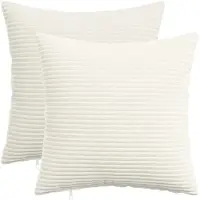 vidaXL Kussensloop 2 st HEERLEN Crèmekleurig 40 x 40 cm corduroy