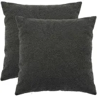vidaXL Kussensloop 2 st HEERLEN Donkergrijs 80 x 80 cm Bouclé
