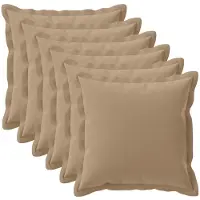 vidaXL Kussensloop 6 st HOUTEN Taupe 80 x 80 cm Polyester