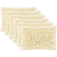 vidaXL Kussensloop 6 st HEERLEN Crèmekleurig 30 x 50 cm PV Fleece
