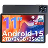 Blackview TABWEE Tablet - W90 Tablet - 8000 mAh - 24GB RAM - 256GB ROM - 11 Inch - Android 15 - WiFi 6 - Dubbele Simkaart - NETFLIX - Grijs