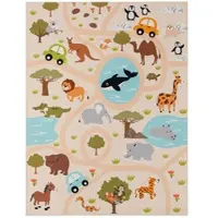TT Home Kinderkamertapijt tapijt jongen meisje kinderkamertapijt baby antislip straat 140 x 200 cm Rechthoek 140 x 200 cm Rechthoek veelkleurig
