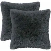 vidaXL Kussen 2 st HEERLEN Antraciet 50 x 50 cm PV Fleece