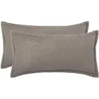 vidaXL Kussensloop 2 st HOUTEN Lichtgrijs 40 x 70 cm Bouclé