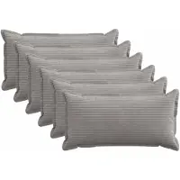 vidaXL Kussensloop 6 st HOUTEN Lichtgrijs 40 x 80 cm corduroy
